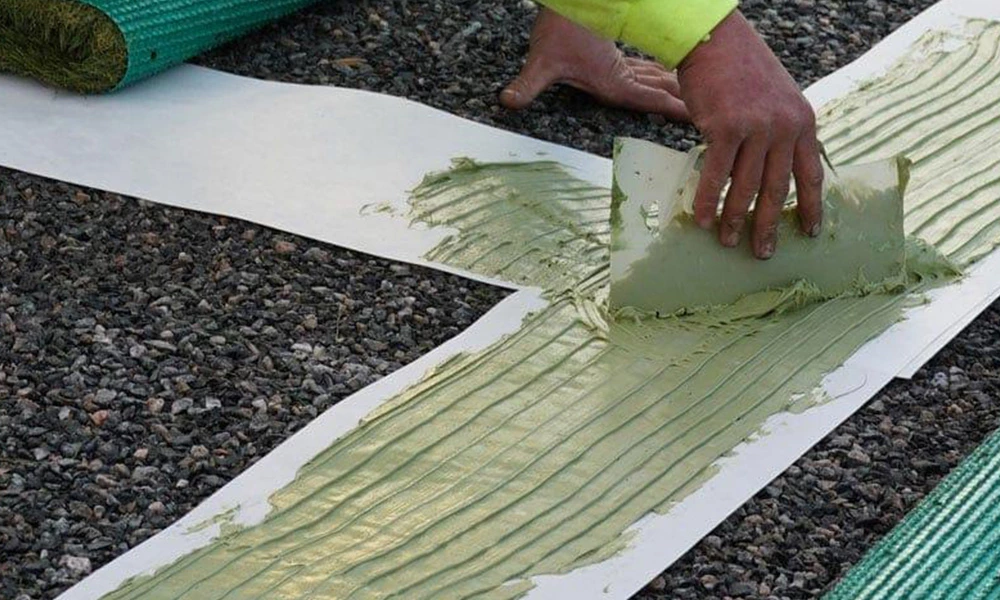 How do you join landscaping grass without tape?