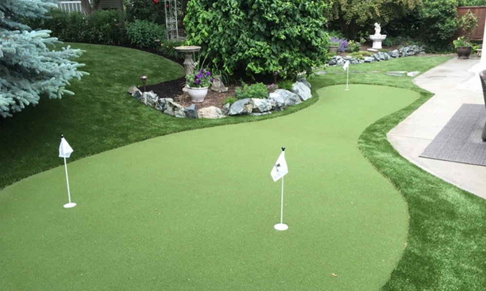 How do I put a golf green in my backyard?