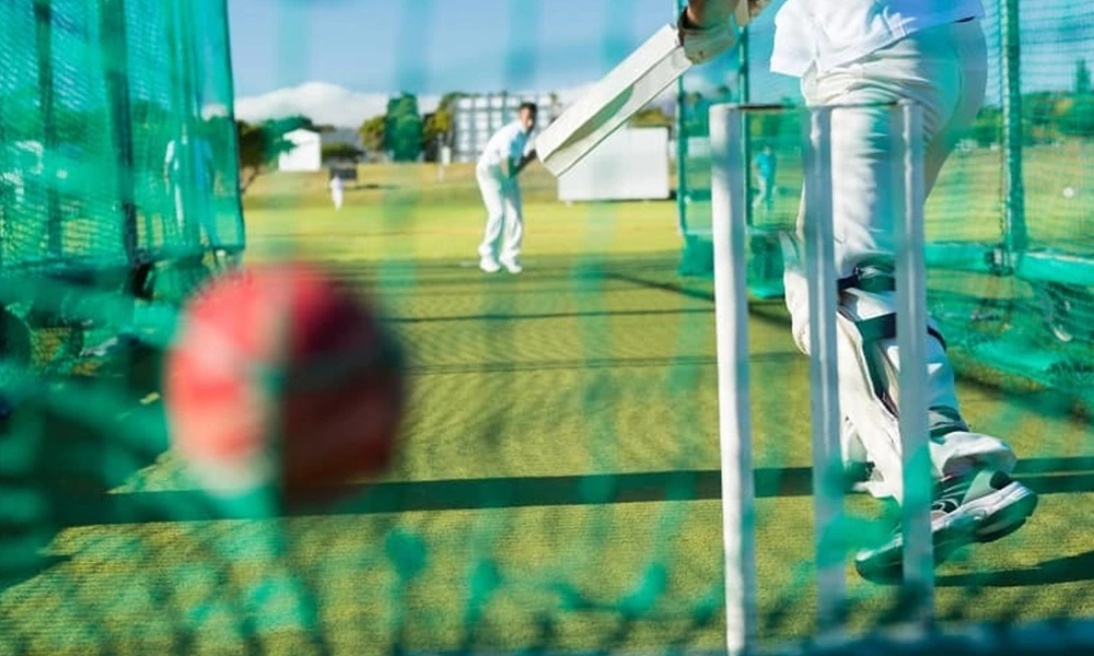 What kind of artificial grass is used in cricket pitches?