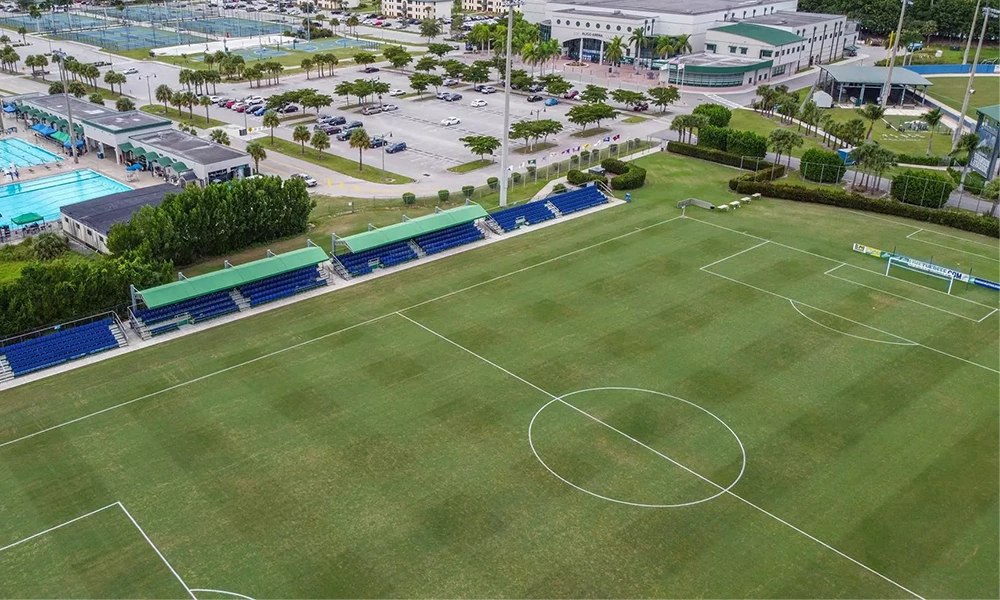 How many square feet are there in an artificial turf soccer field?